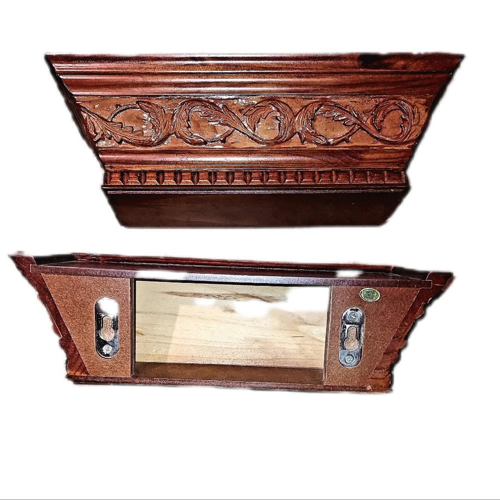 Pair small wooden shelves